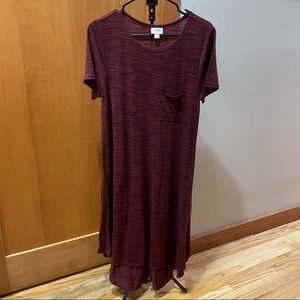 Small LuLaRoe Heather Maroon Dress